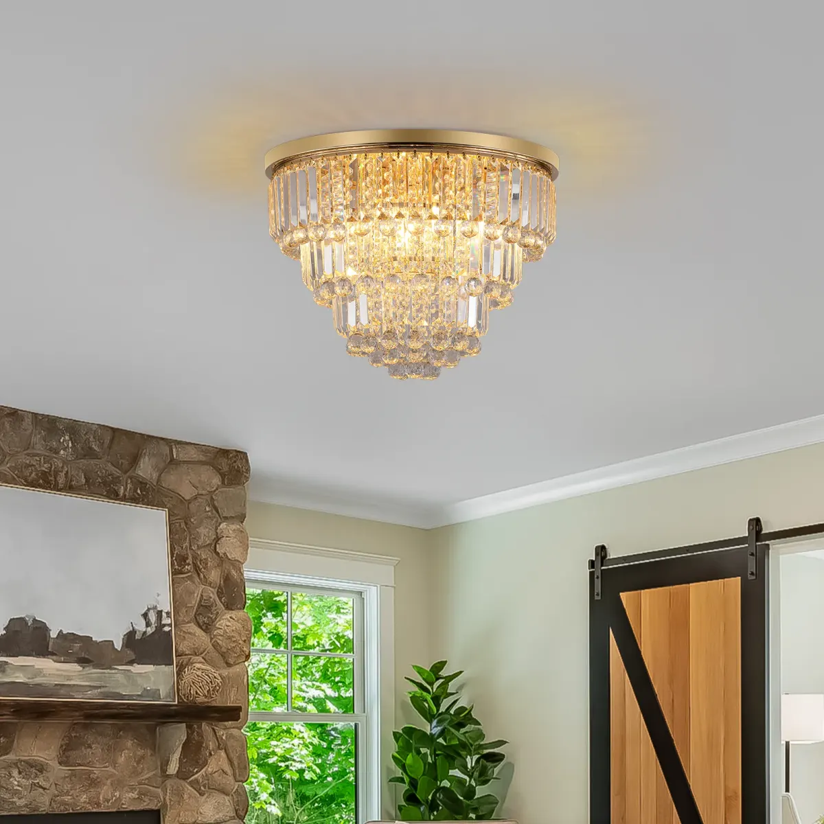 6-light crystal chandelier