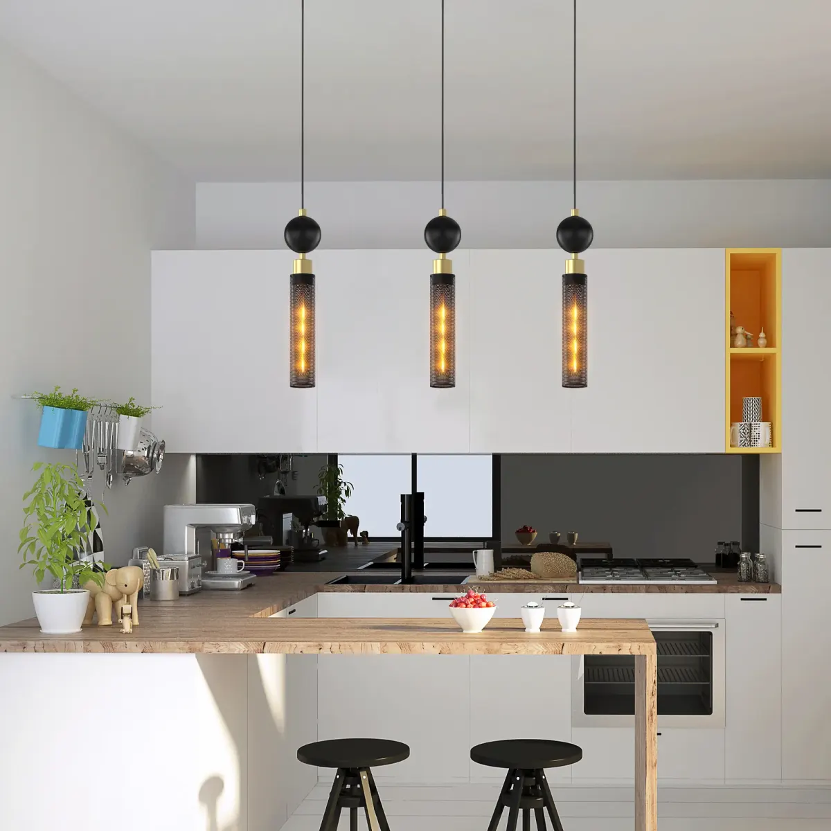 Chandelier, 2.8 in, black, view 2