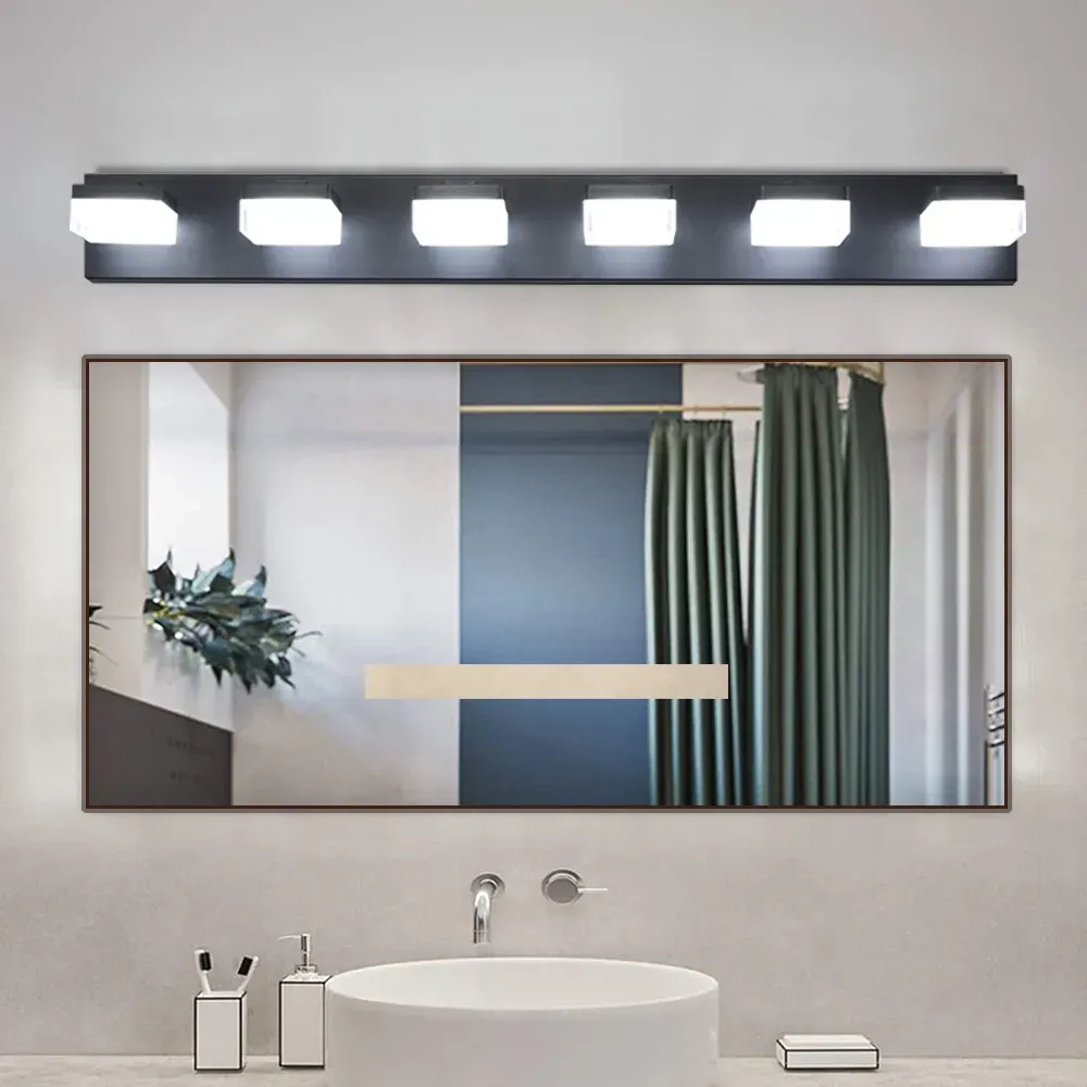 6-light vanity light, black, view 5