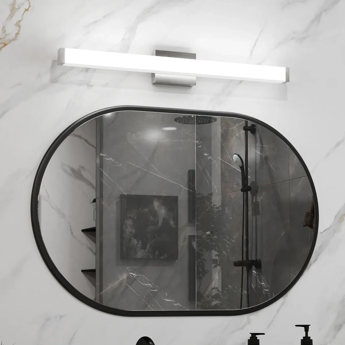 Tube LED vanity light, 32.7 in, chrome