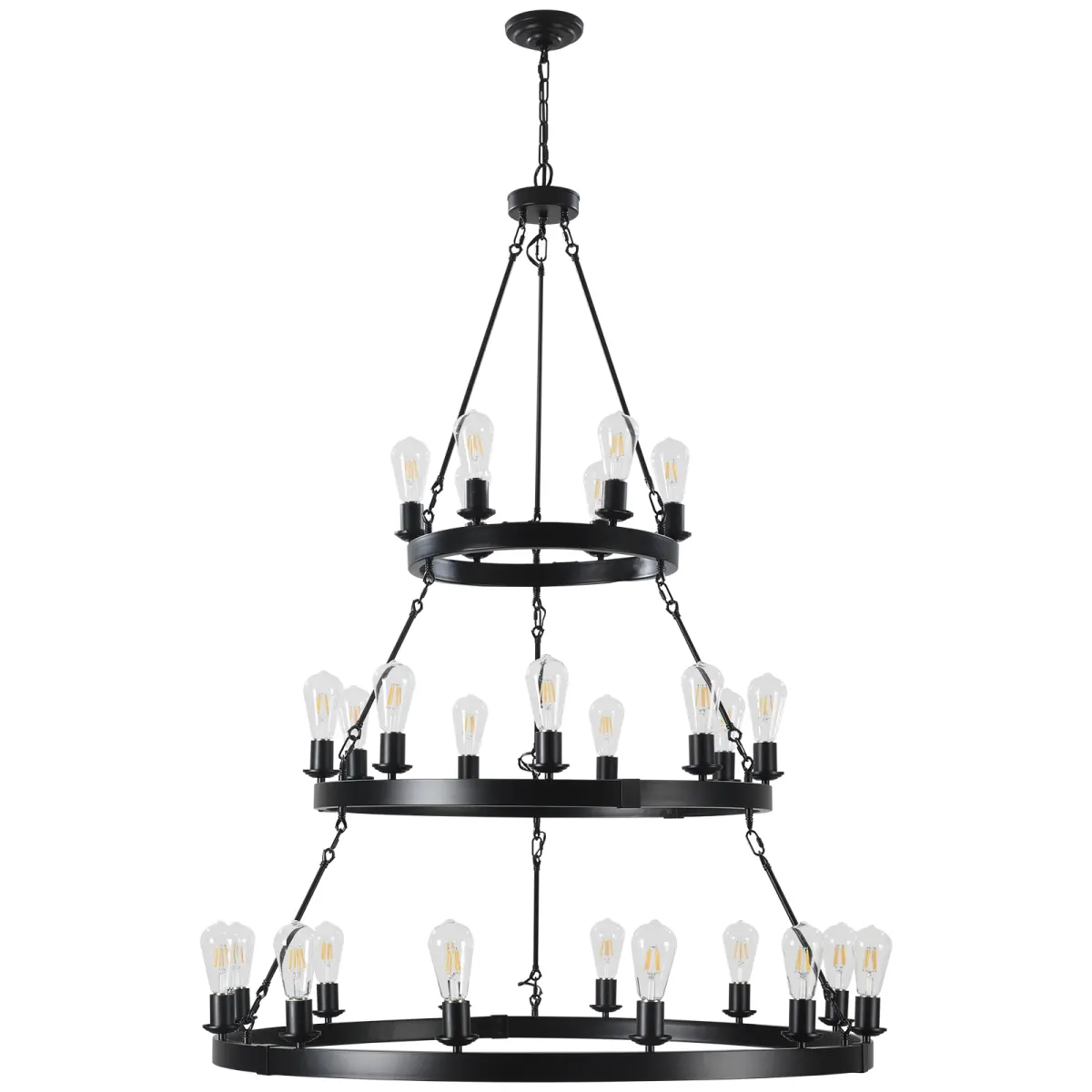27-light pendant, black, view 8