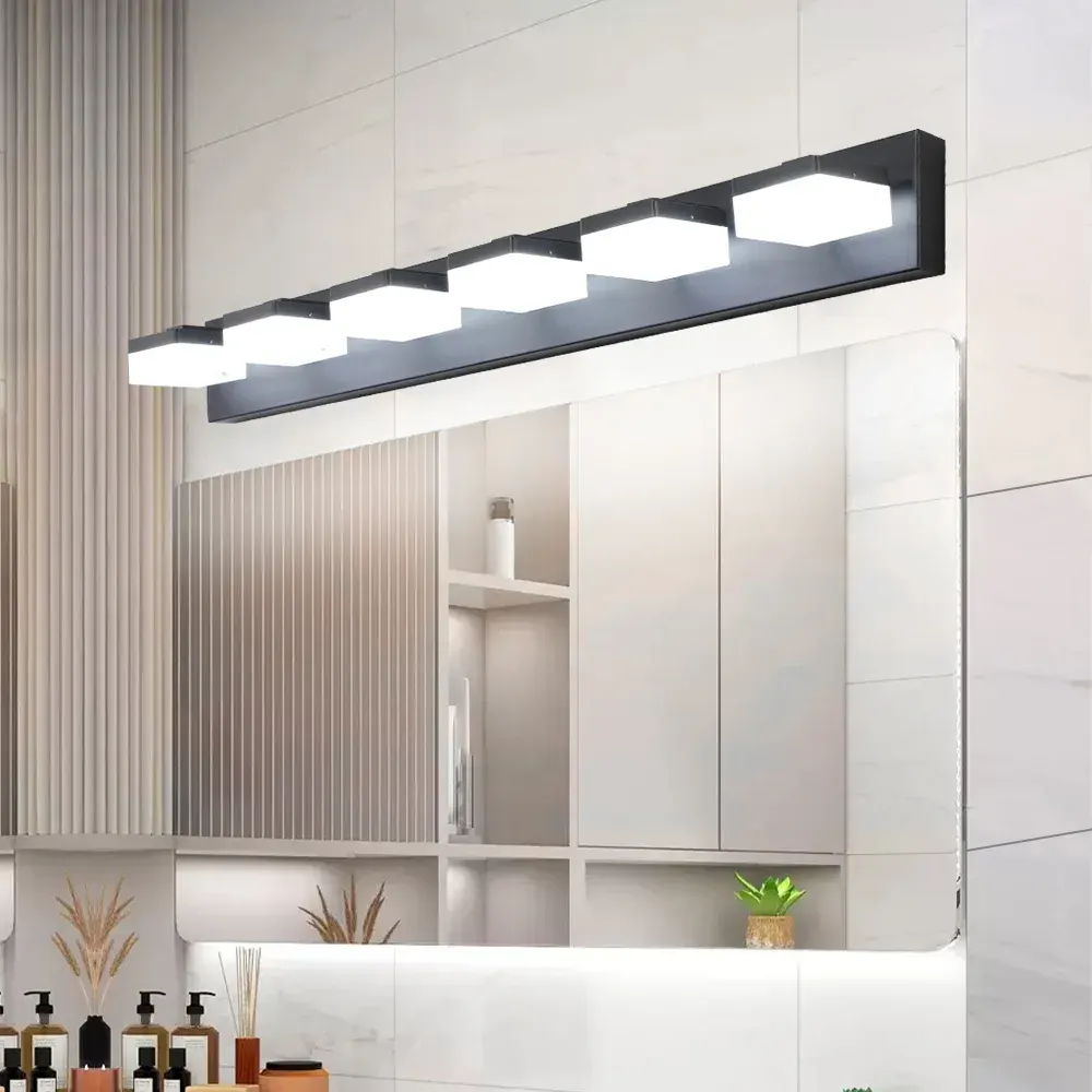 6-light vanity light, black, view 6