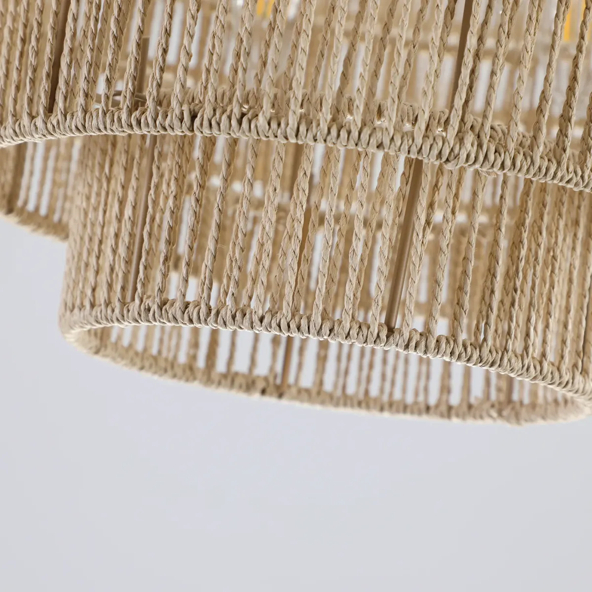 Rope chandelier, 23.6 in, wood, view 8