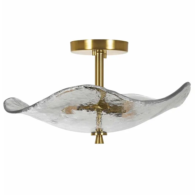 2-light semi-flush mount, gold, view 8