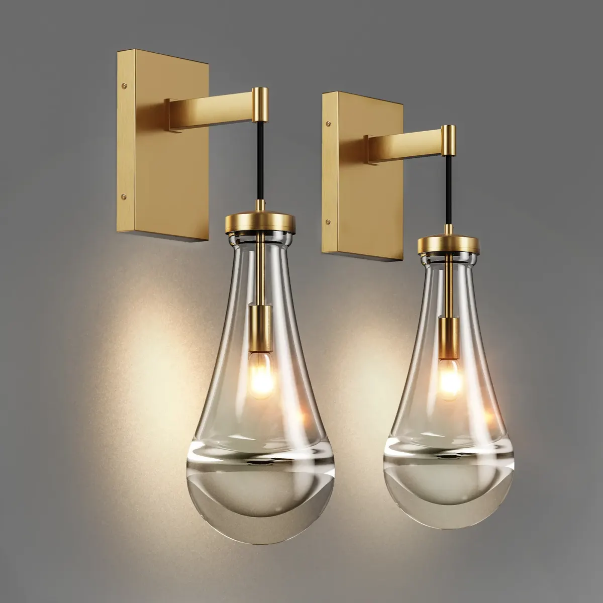 Raindrop vanity light, 7.9 in, gold (L008008-H450-W1G2)