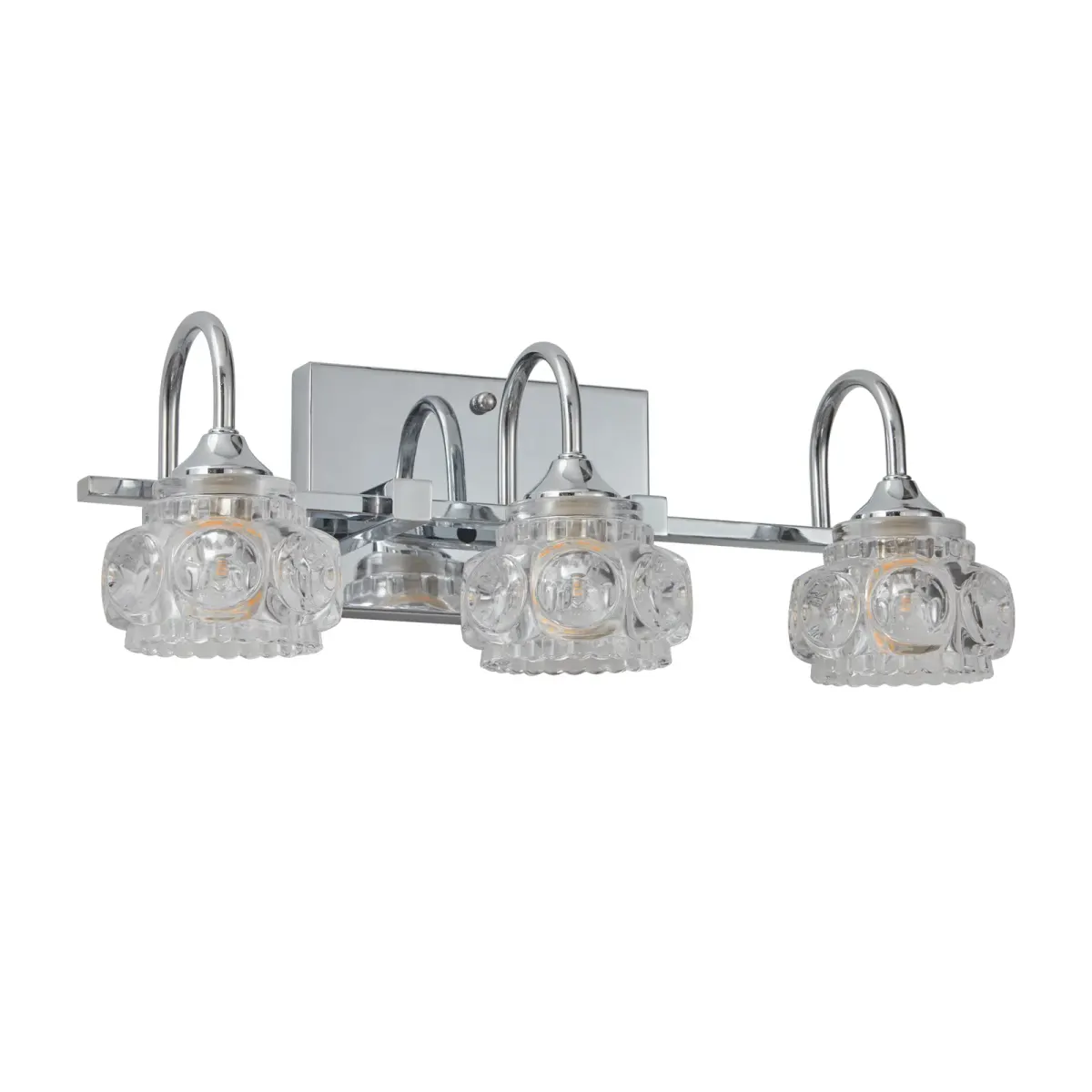 Crystal glass vanity bar, 3 lights, chrome, view 5