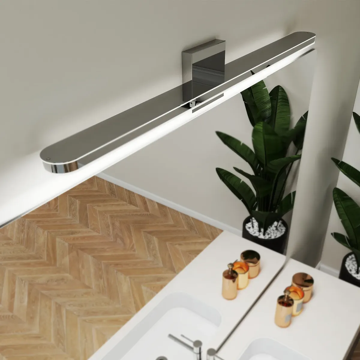 Vanity light, 31.5 in, chrome, view 2