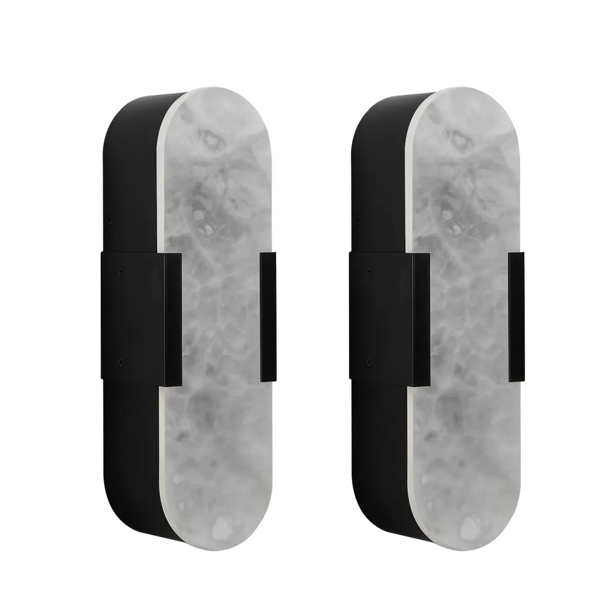 Marble wall sconce, 3.9 in, black