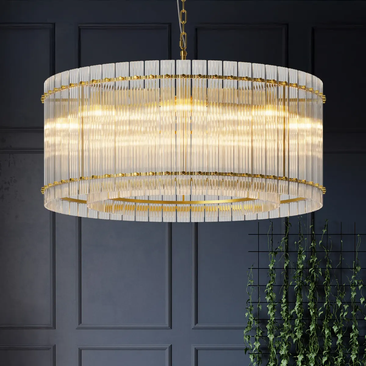 8-light crystal chandelier, gold, view 4