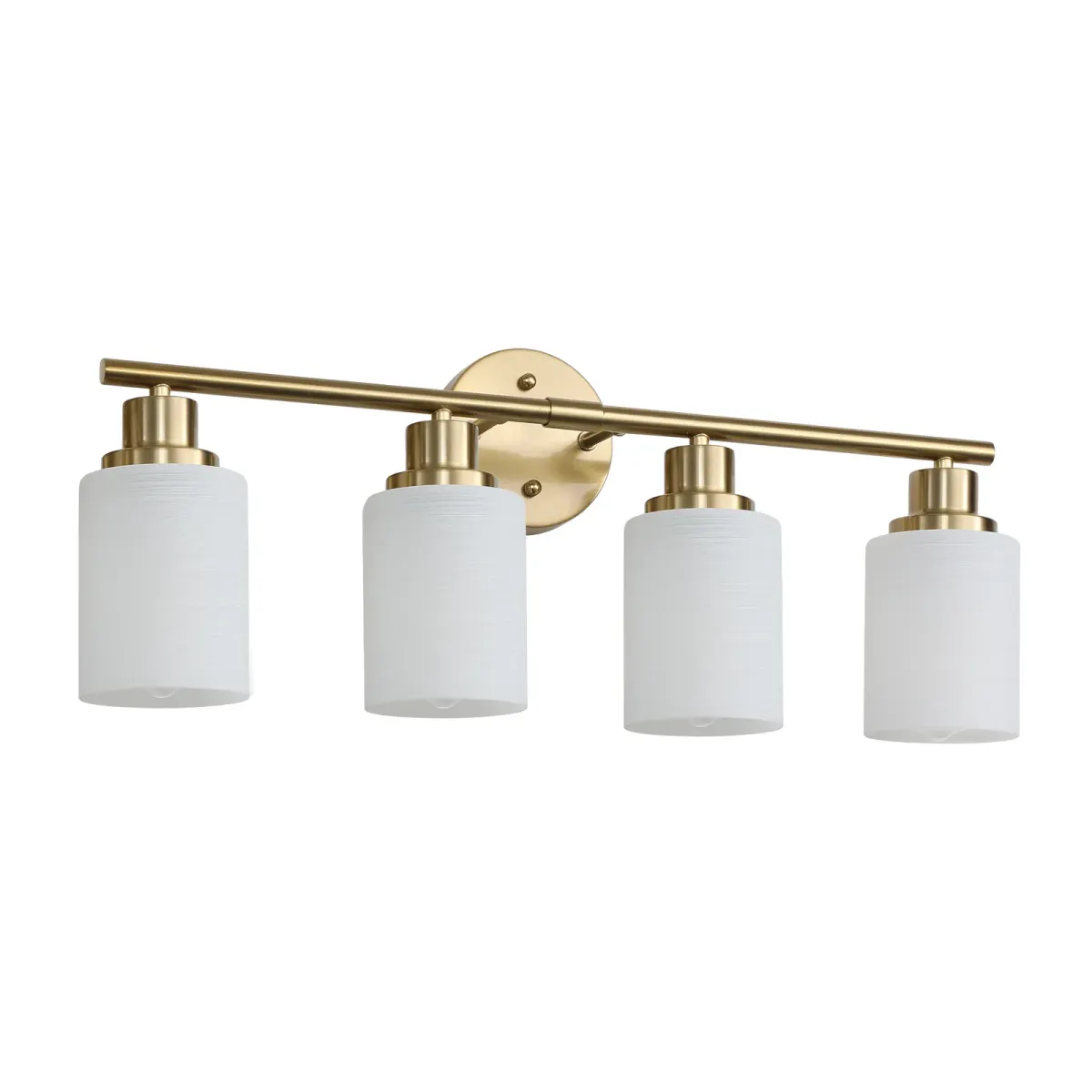 Frosted glass vanity sconce, 4 lights, copper tone, view 6
