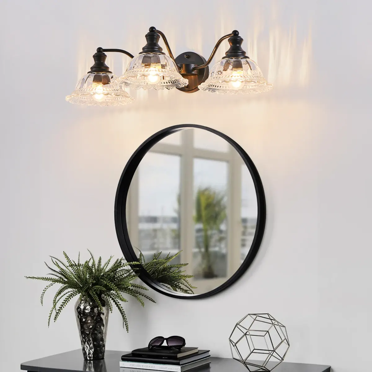 3-light vanity light, black, view 3
