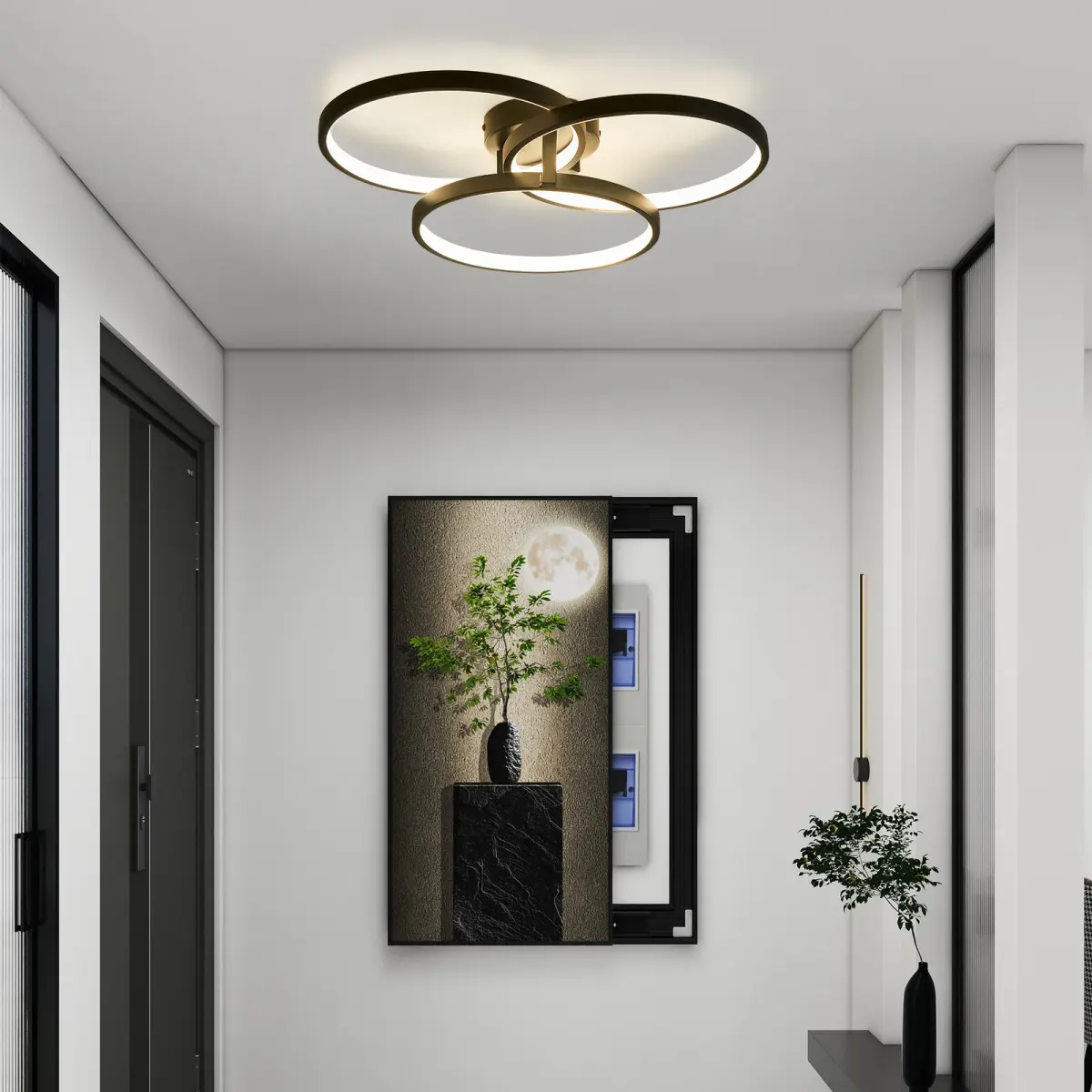 Flush mount, 19.7 in, black, view 2