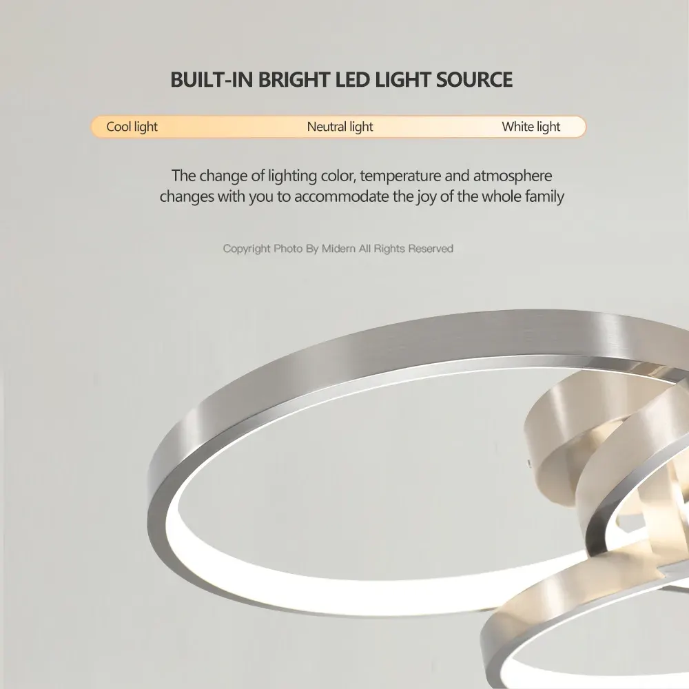 Ceiling light, 19.7 in, nickel, manufacturer image 3