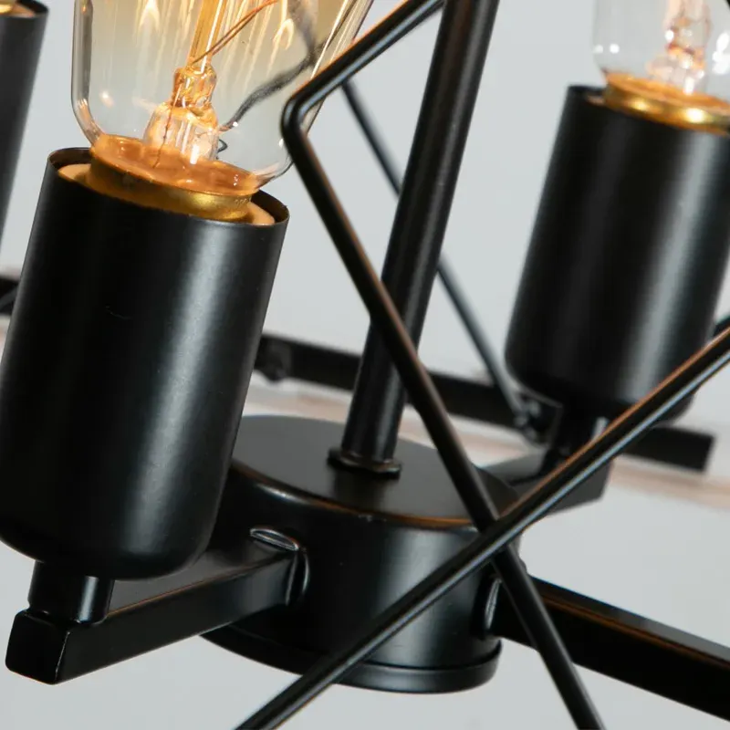 4-light cage chandelier, oak, view 3