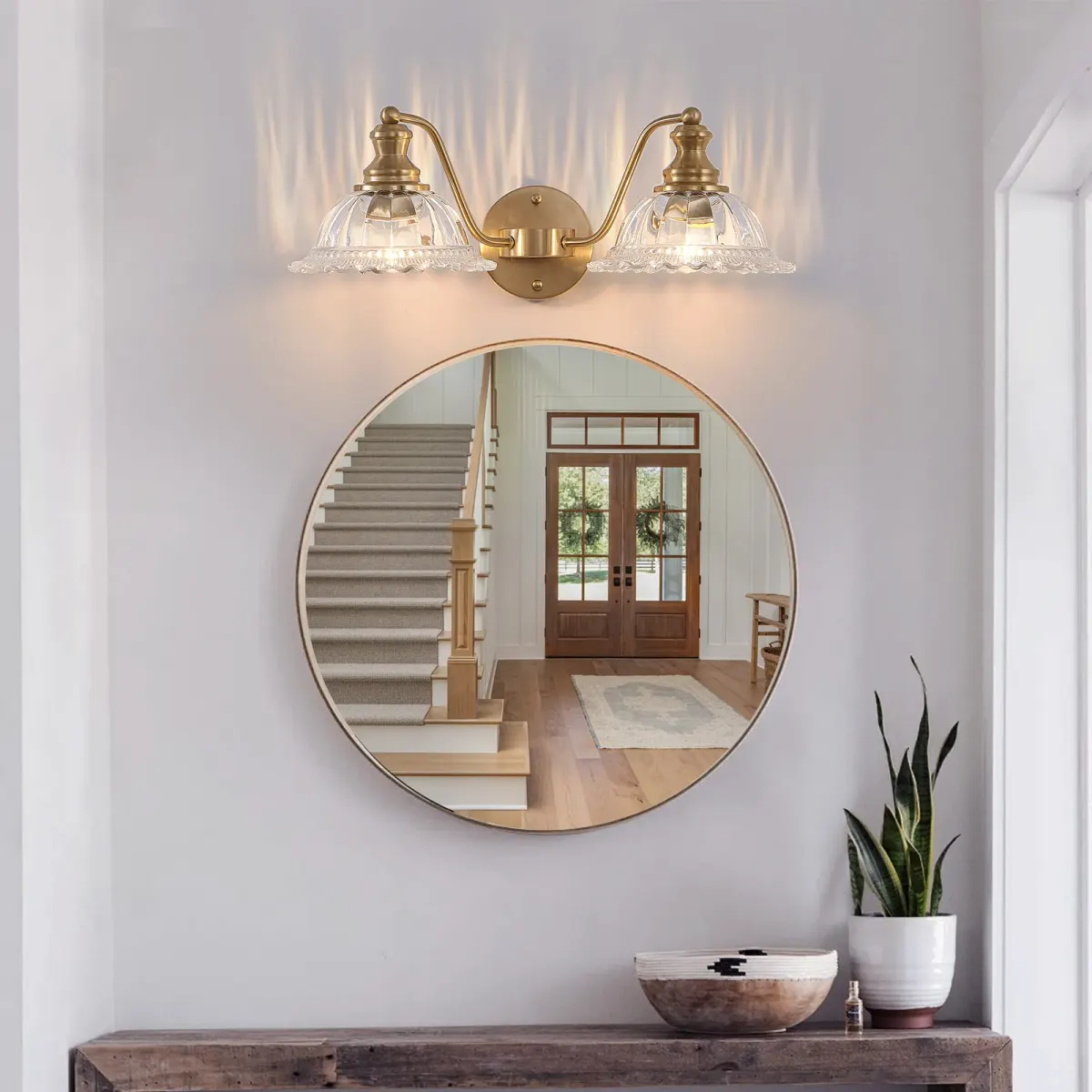 2-light vanity light, gold, manufacturer image 1