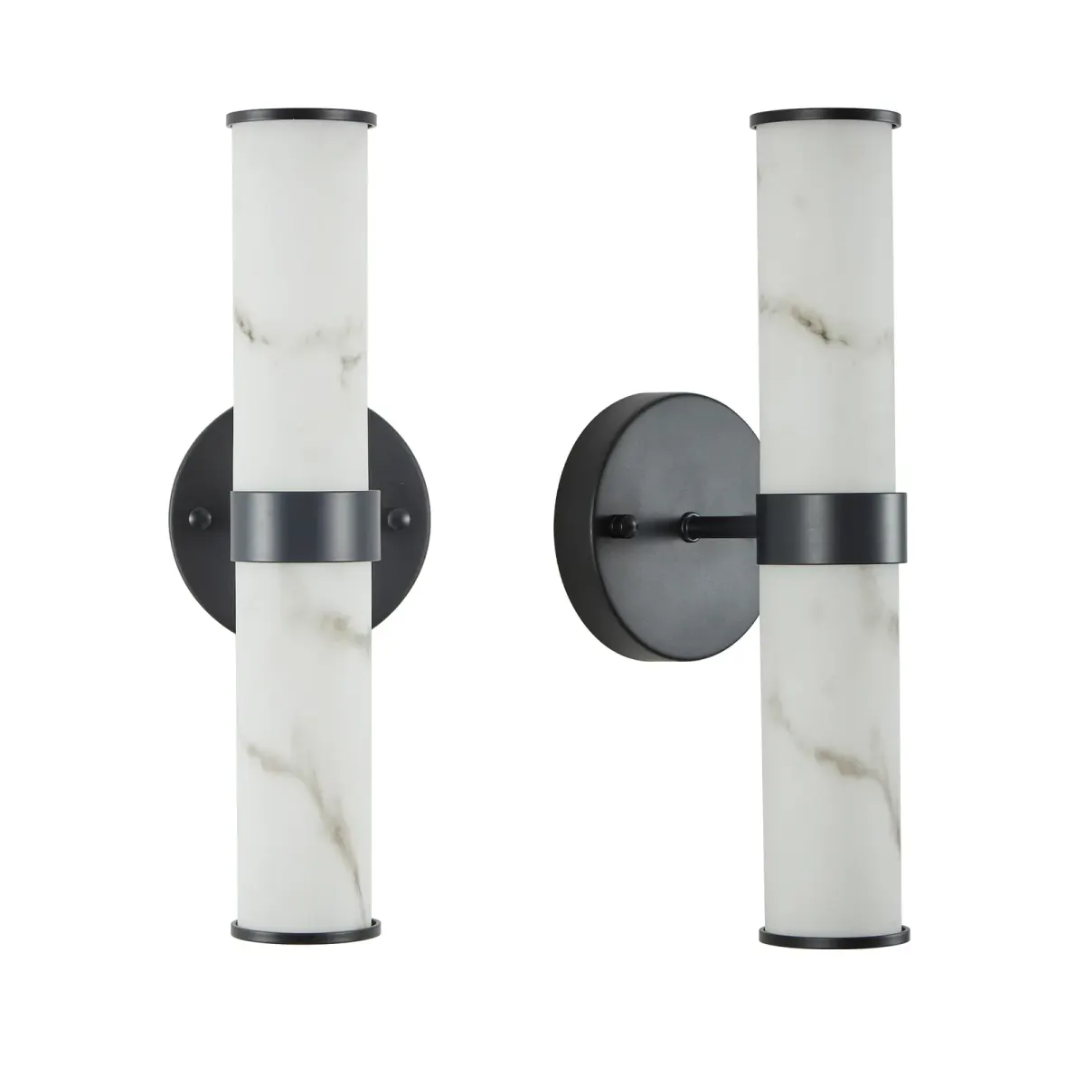 Marble wall sconce, 5.5 in, 5.5 in, black, view 10