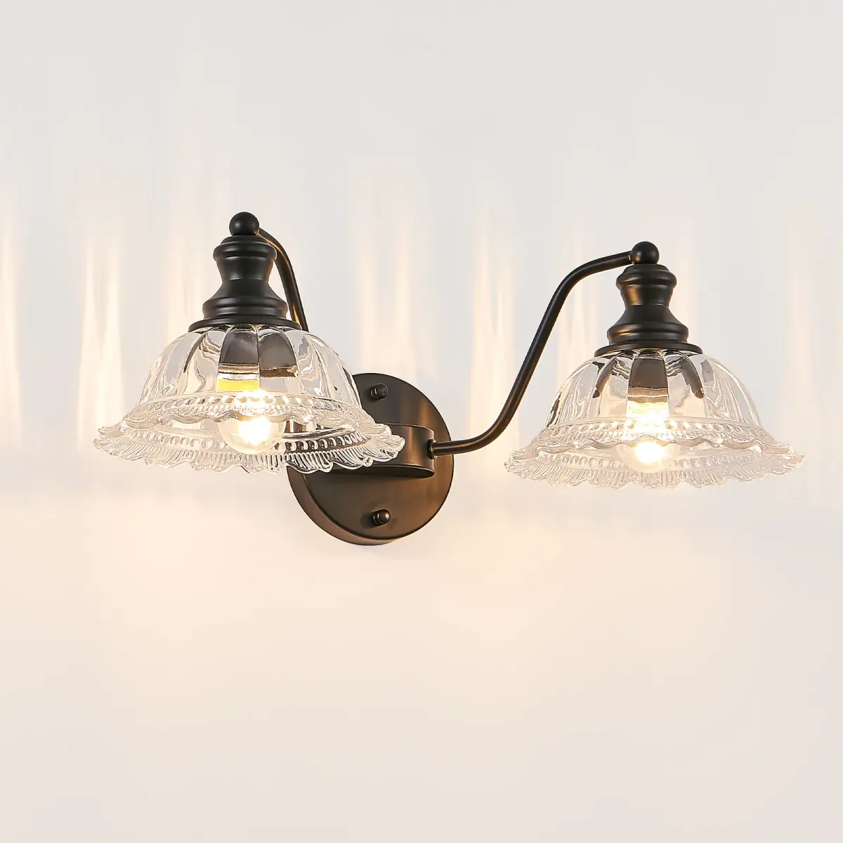 2-light vanity light, black, view 3