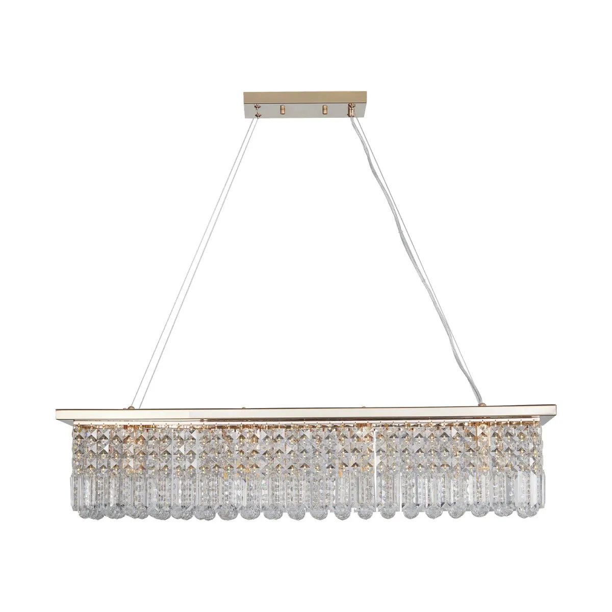 Raindrop crystal chandelier, 8 lights, gold, view 5