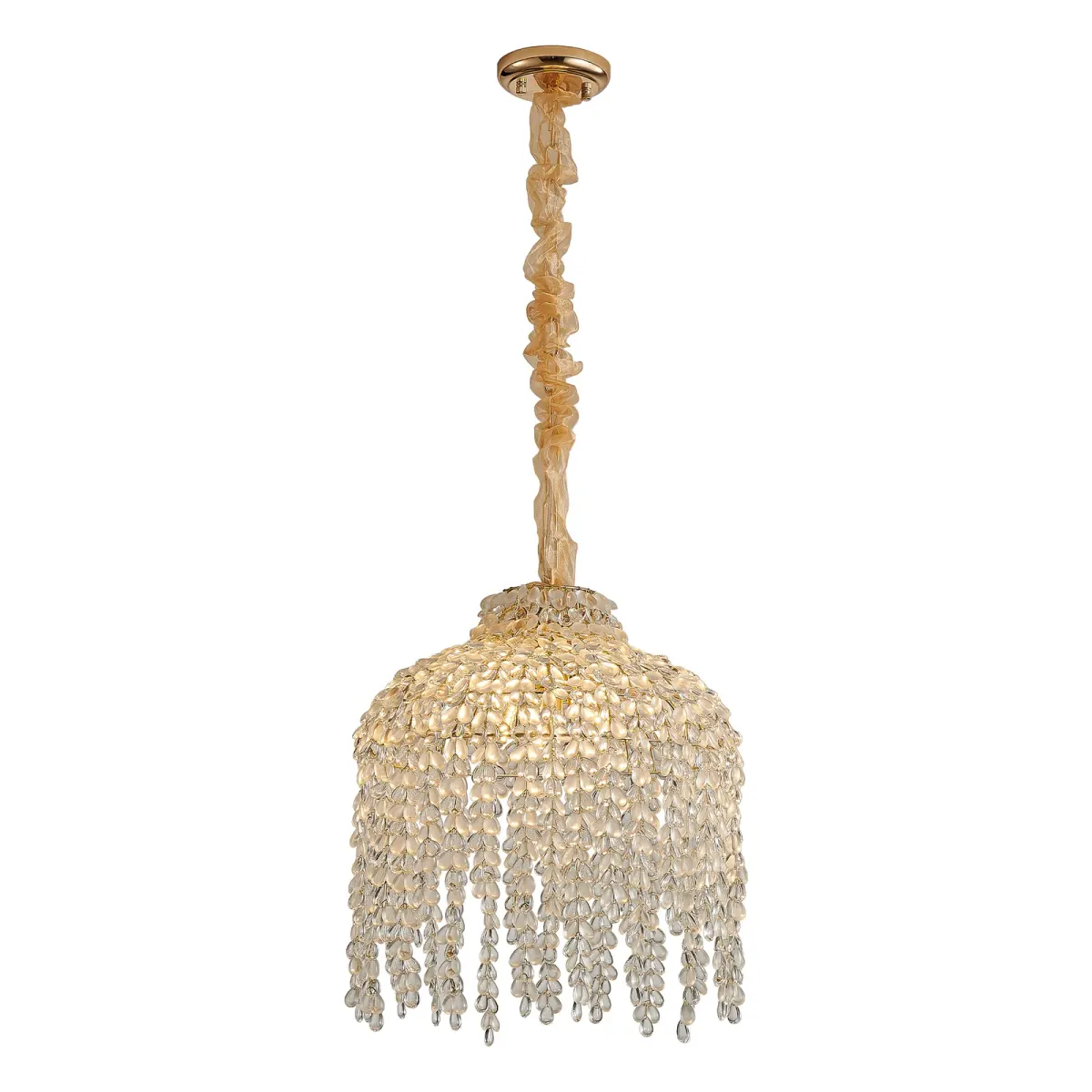 5-light crystal chandelier, gold, gold