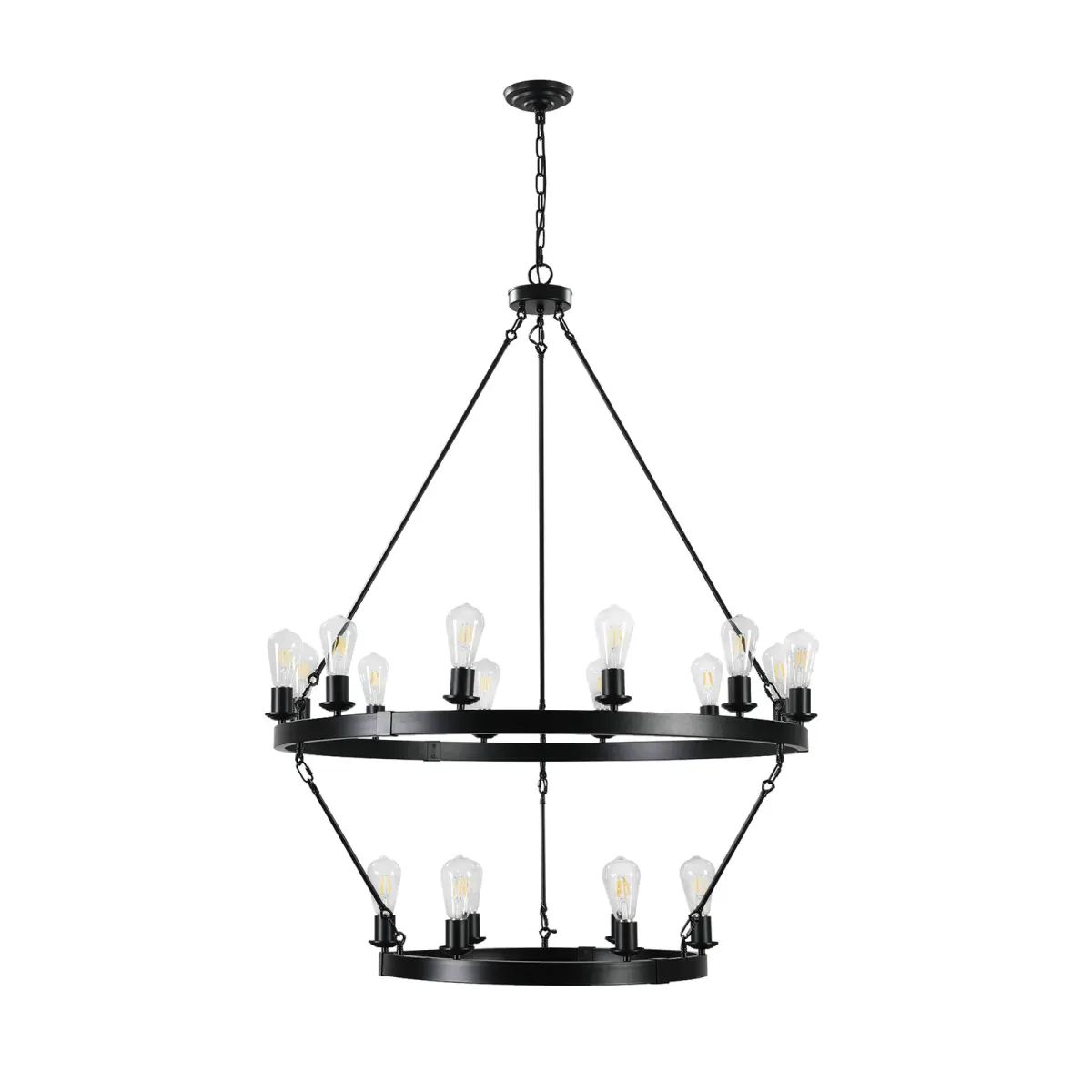 Chandelier, 40.2 in, black, view 5