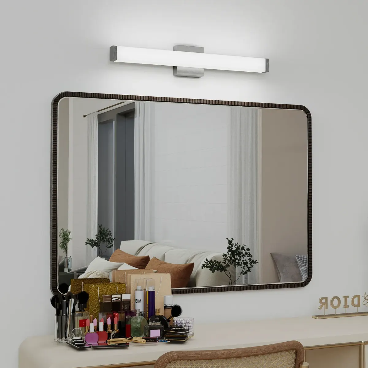 Tube LED vanity light, 24.8 in, chrome