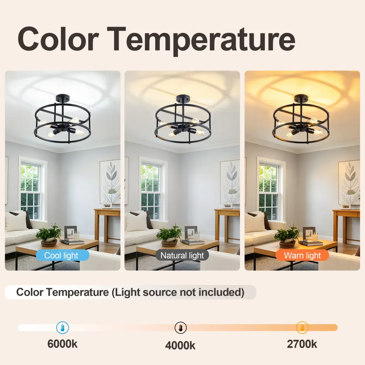 4-light chandelier, black, manufacturer image 2