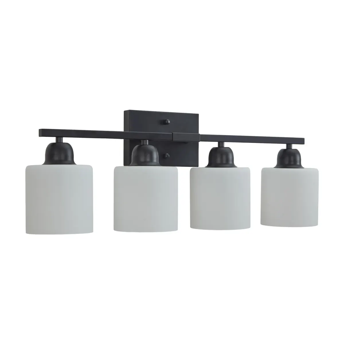 Frosted glass vanity bar, 4 lights, black, view 7