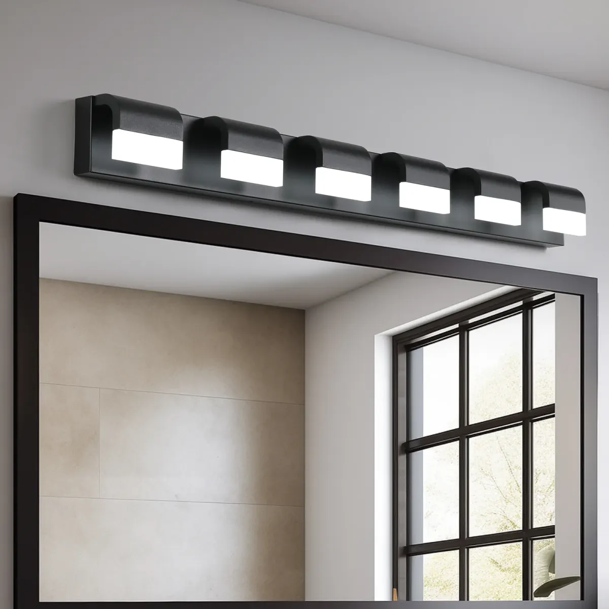 LED vanity bar, 6 lights, black, view 4
