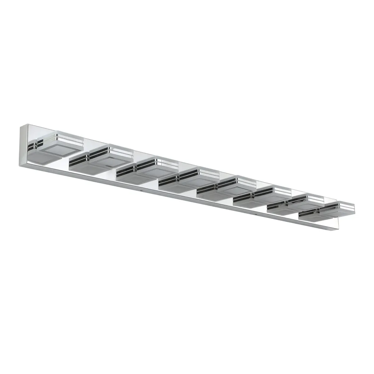Square acrylic vanity bar, 8 lights, chrome, view 5