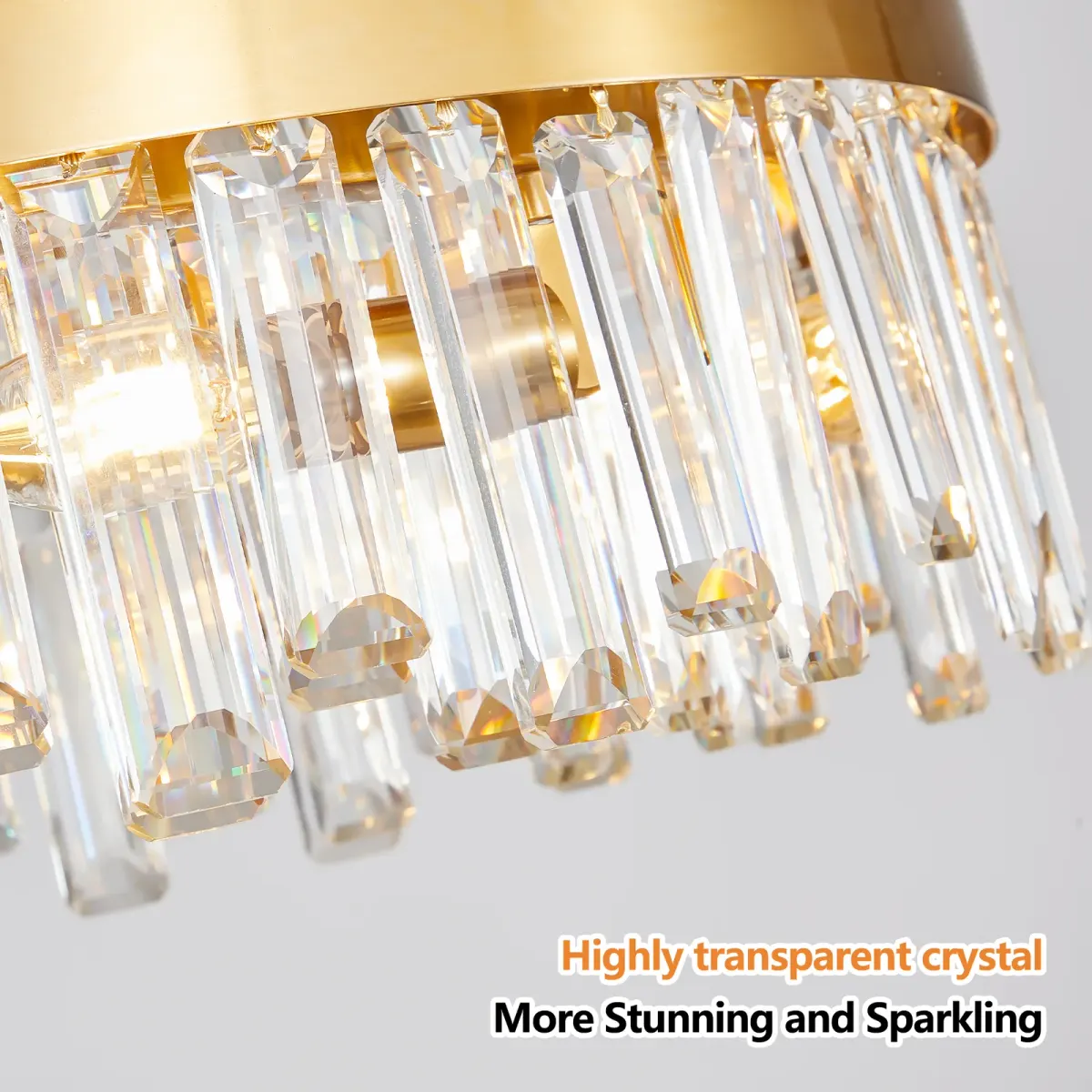 Crystal chandelier, 23.6 in, gold (L005021-D600-P12G), manufacturer image 2