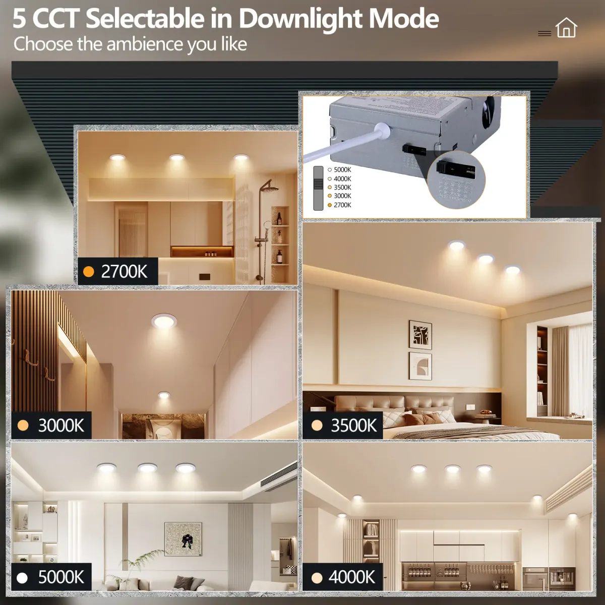 Ceiling light, 6.7 in, white (L017003-12W6-C12W), view 3