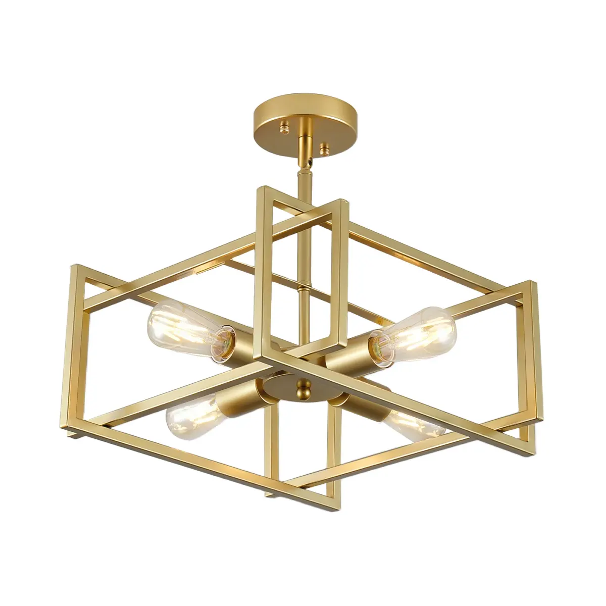 Flush mount chandelier, 4 lights, gold, view 6