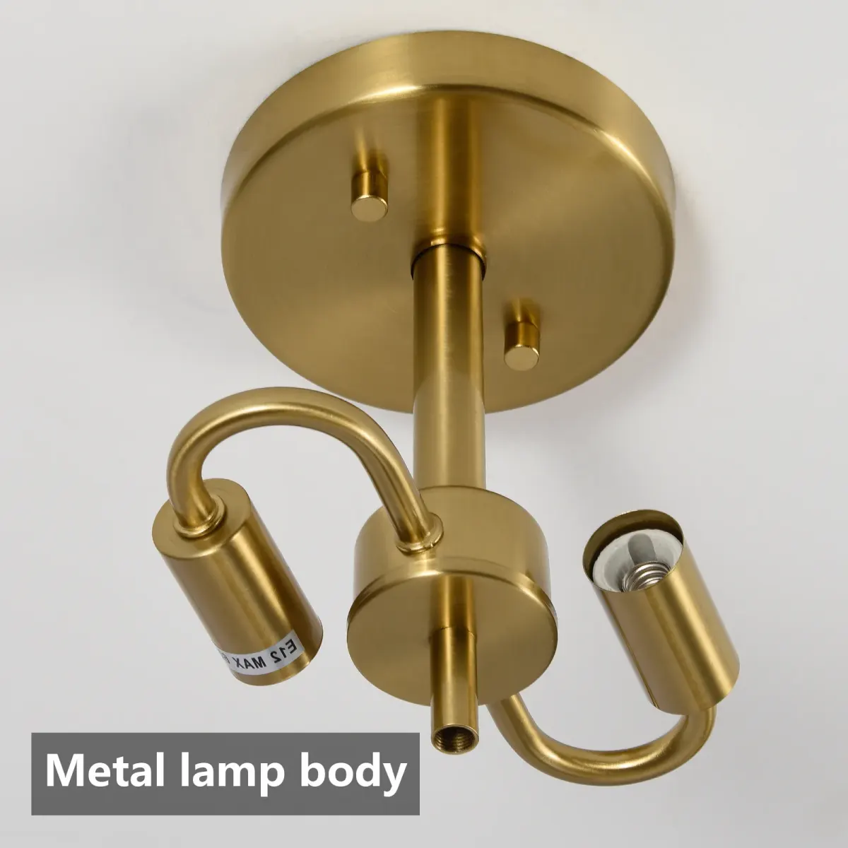 2-light semi-flush mount, gold, view 2