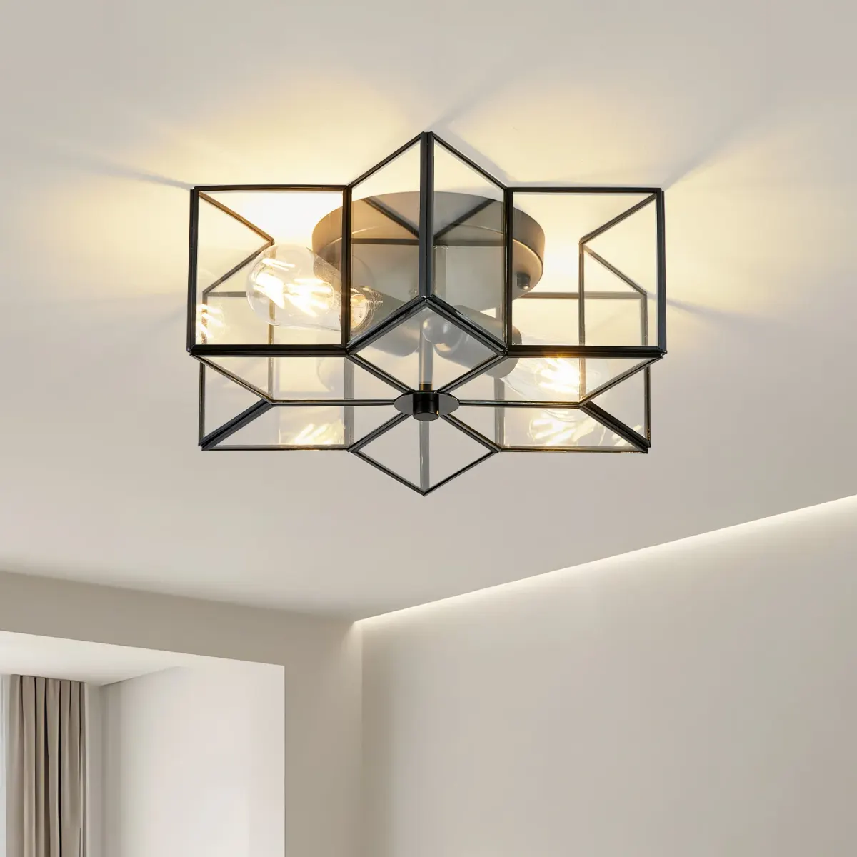 2-light clear glass flush mount (L039001-D400-C2B)