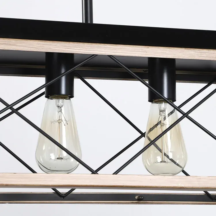 5-light cage chandelier, oak, view 7