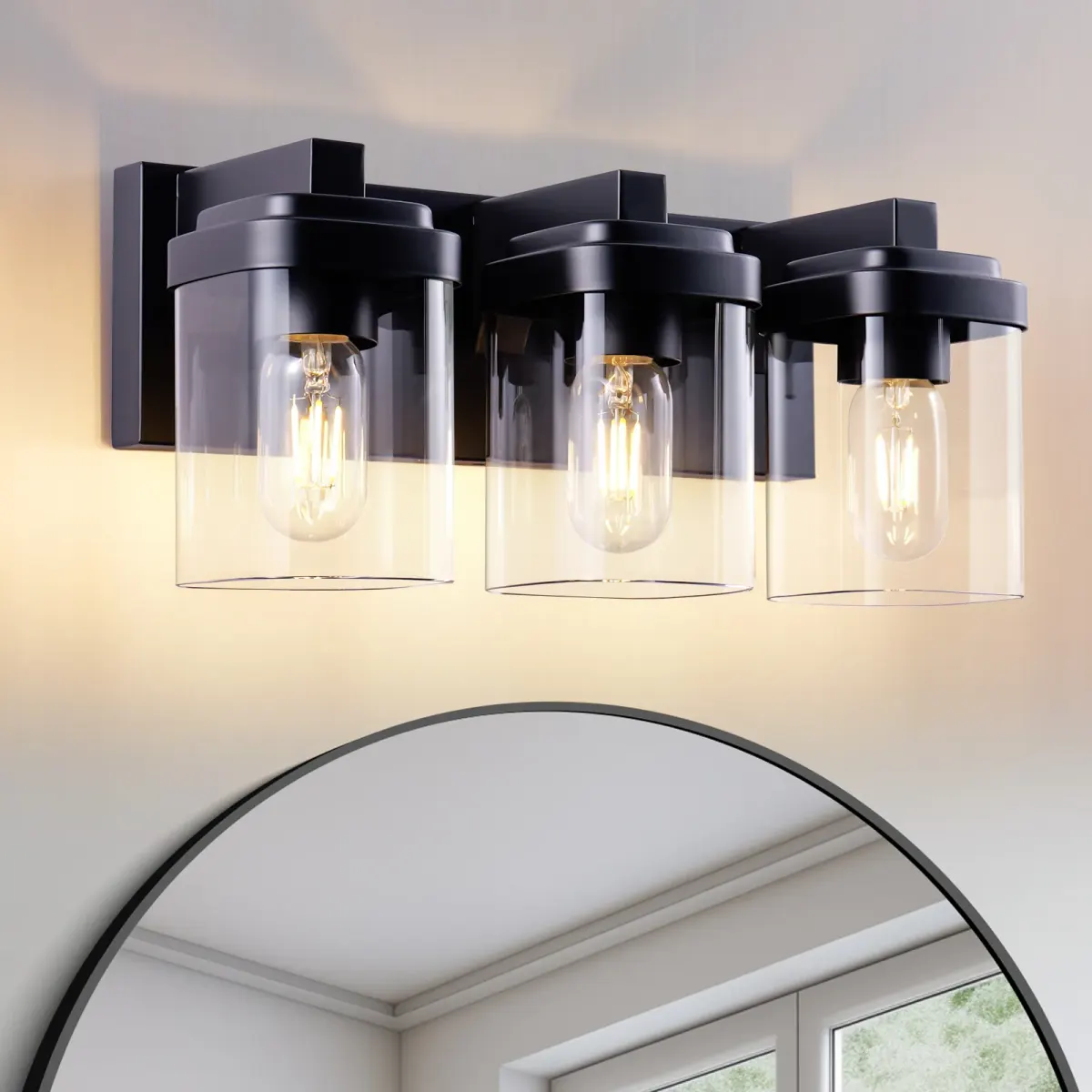 Clear glass vanity bar Z001004, black