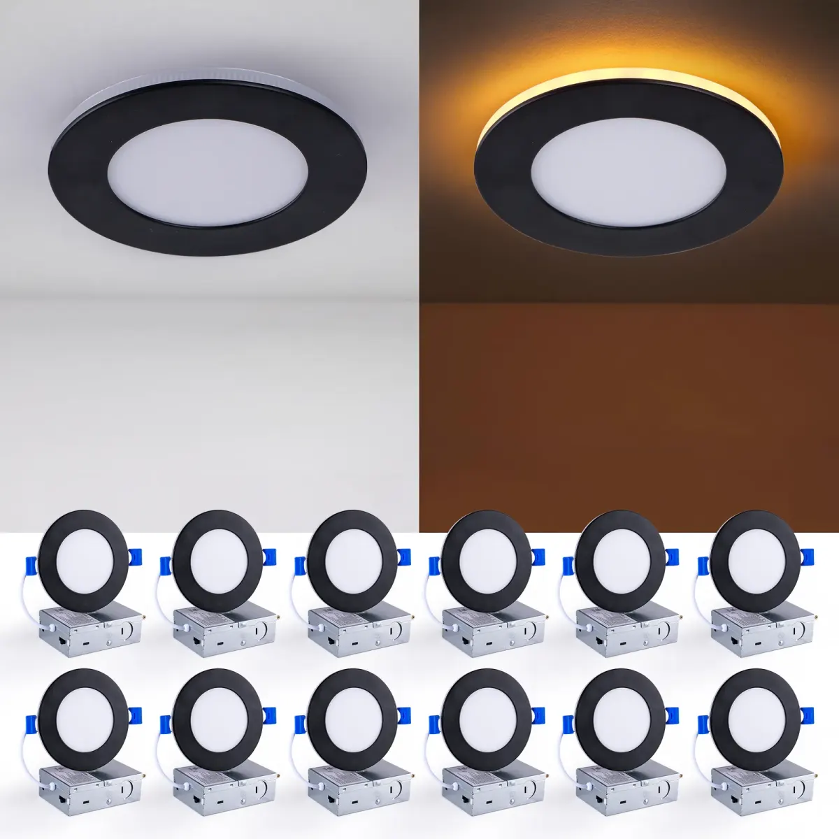 Ceiling light, 4.7 in, black (L017003-9W4-C12B), manufacturer image 1