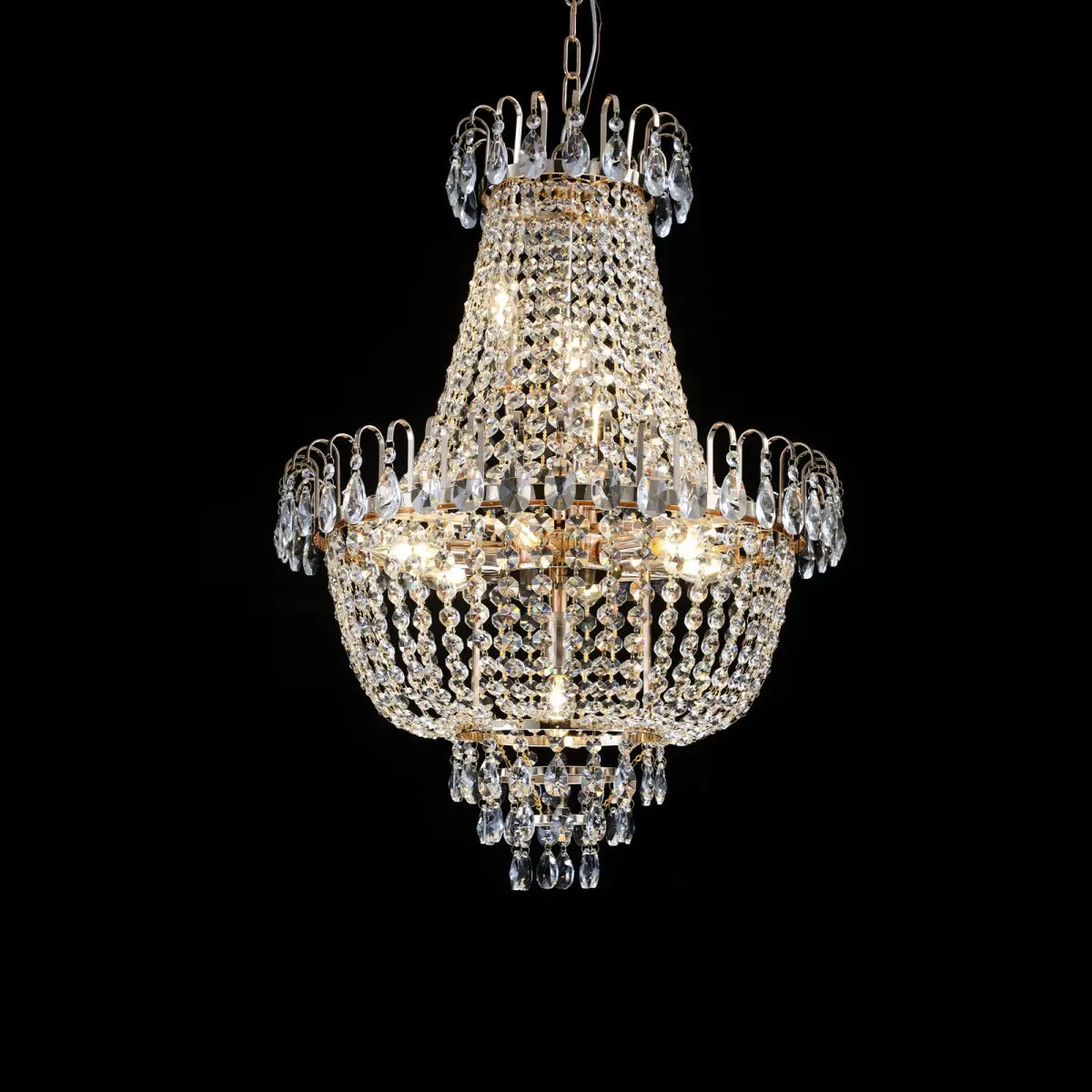Crystal chandelier, 21.7 in, gold, view 5