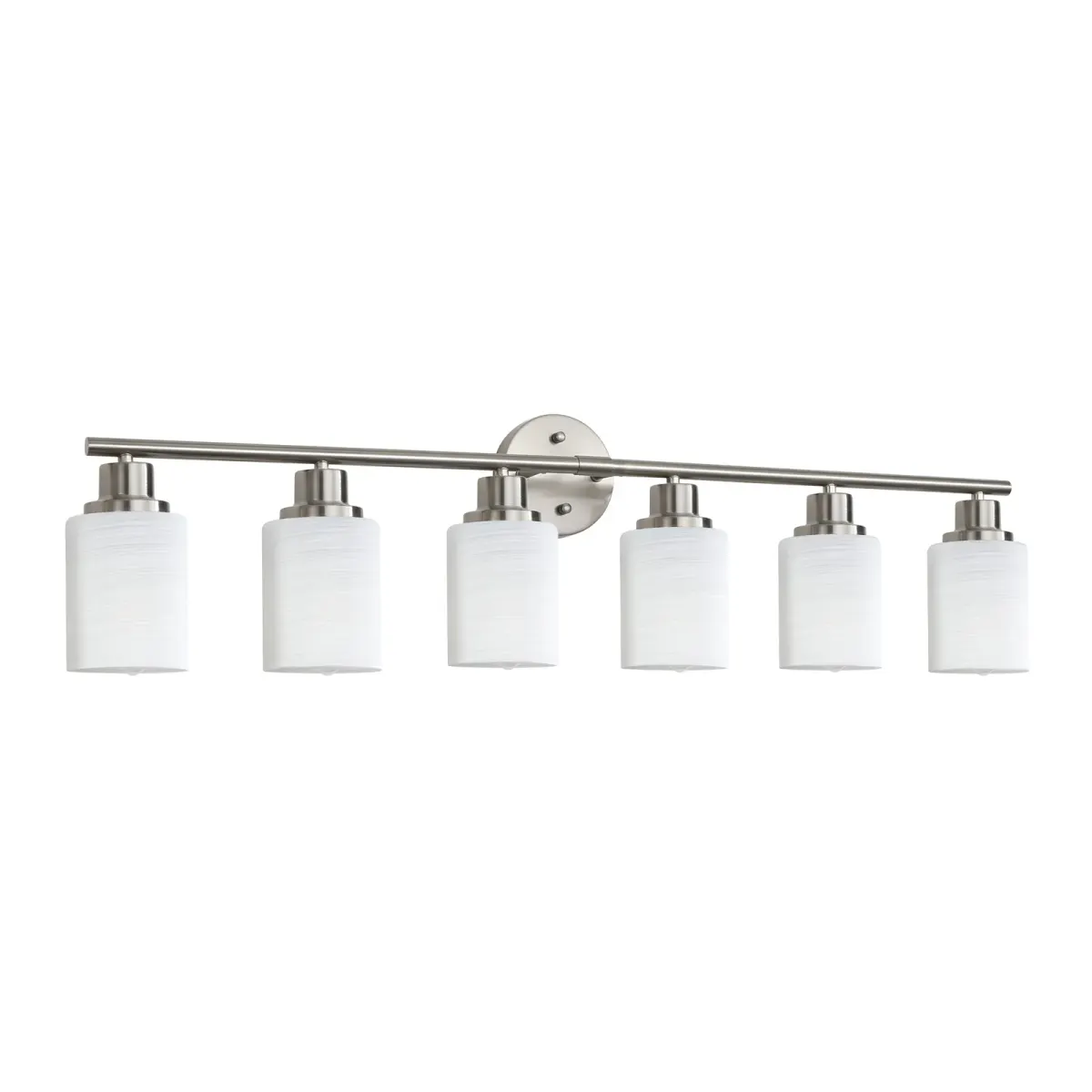 Frosted glass vanity sconce, 6 lights, chrome, view 5
