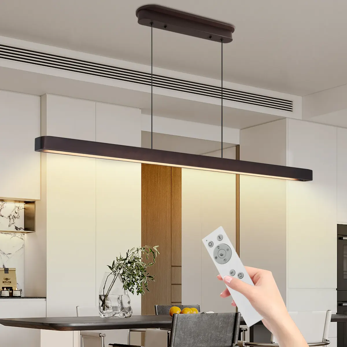 Wood pendant L019002, 51.2 in, walnut, view 5