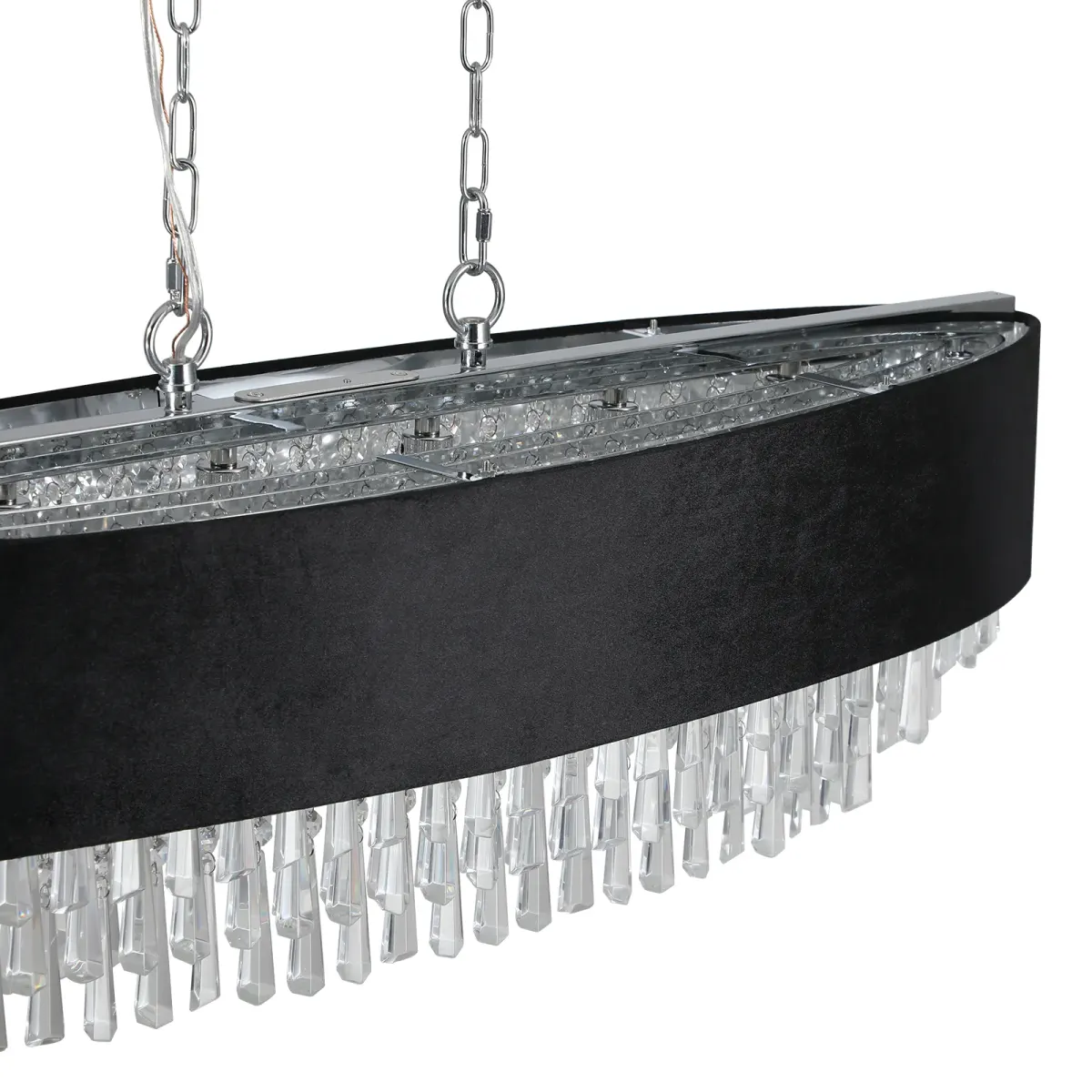 8-light crystal chandelier, black,chrome,transparent, view 6