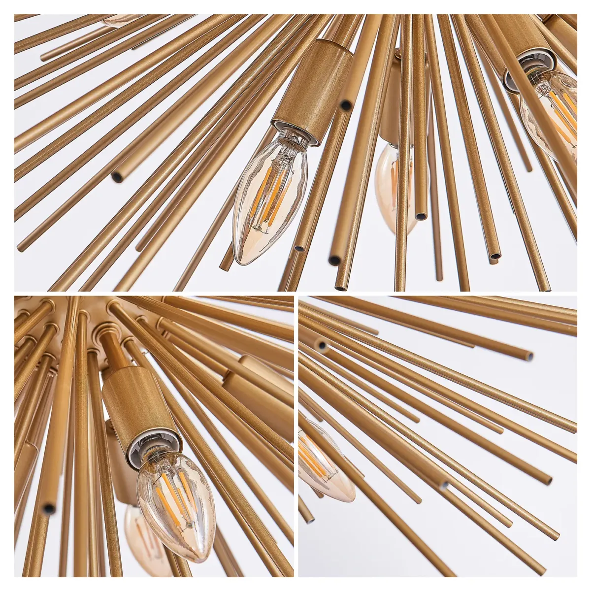12-light sputnik chandelier, gold, view 7
