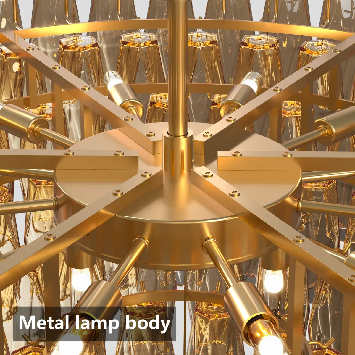 14-light tiered chandelier, gold, view 6
