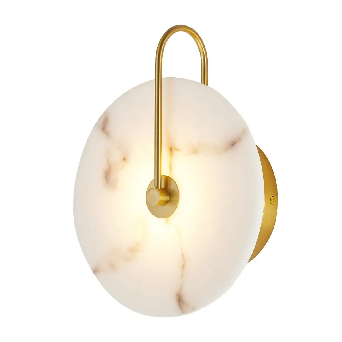Marble wall sconce, 12.2 in, gold, gold