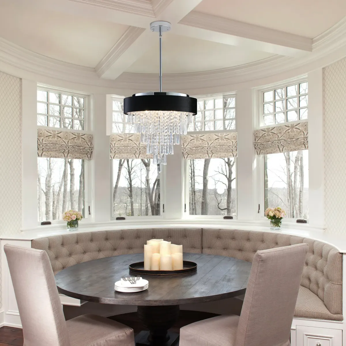 8-light crystal chandelier, 17.9 in, clear, view 8