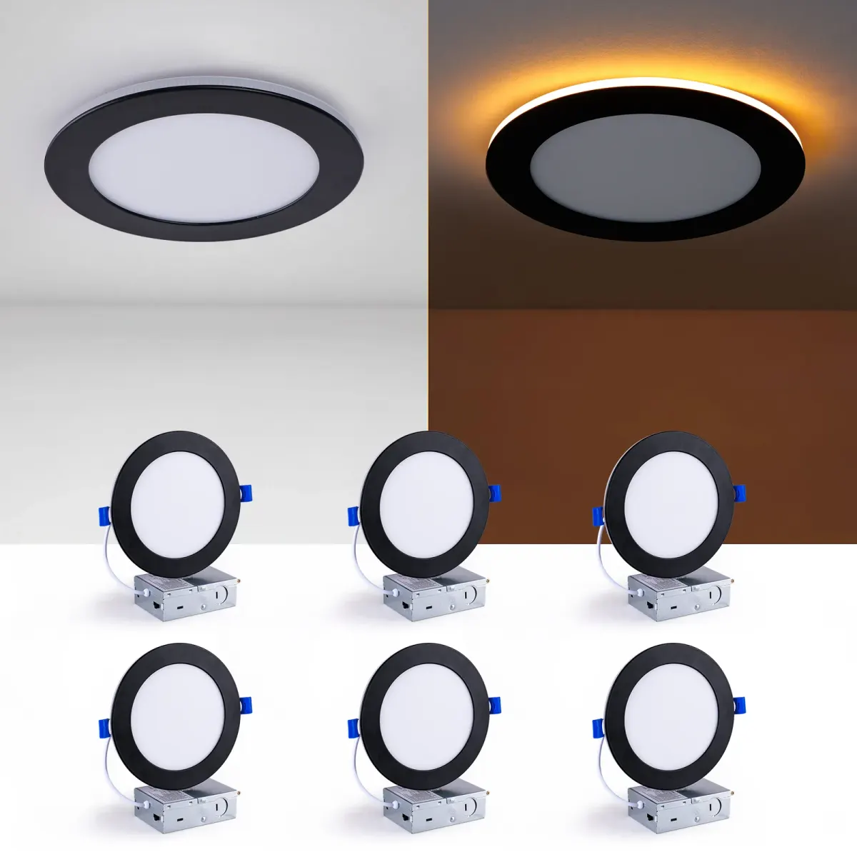 Ceiling light, 6.7 in, black (L017003-12W6-C6B), black