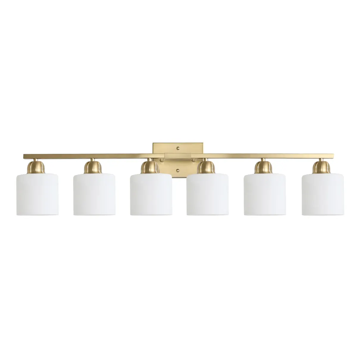 Frosted glass vanity bar, 6 lights, copper tone, view 7