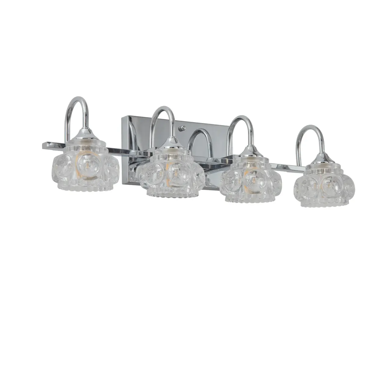 Crystal glass vanity bar, 4 lights, chrome, view 7