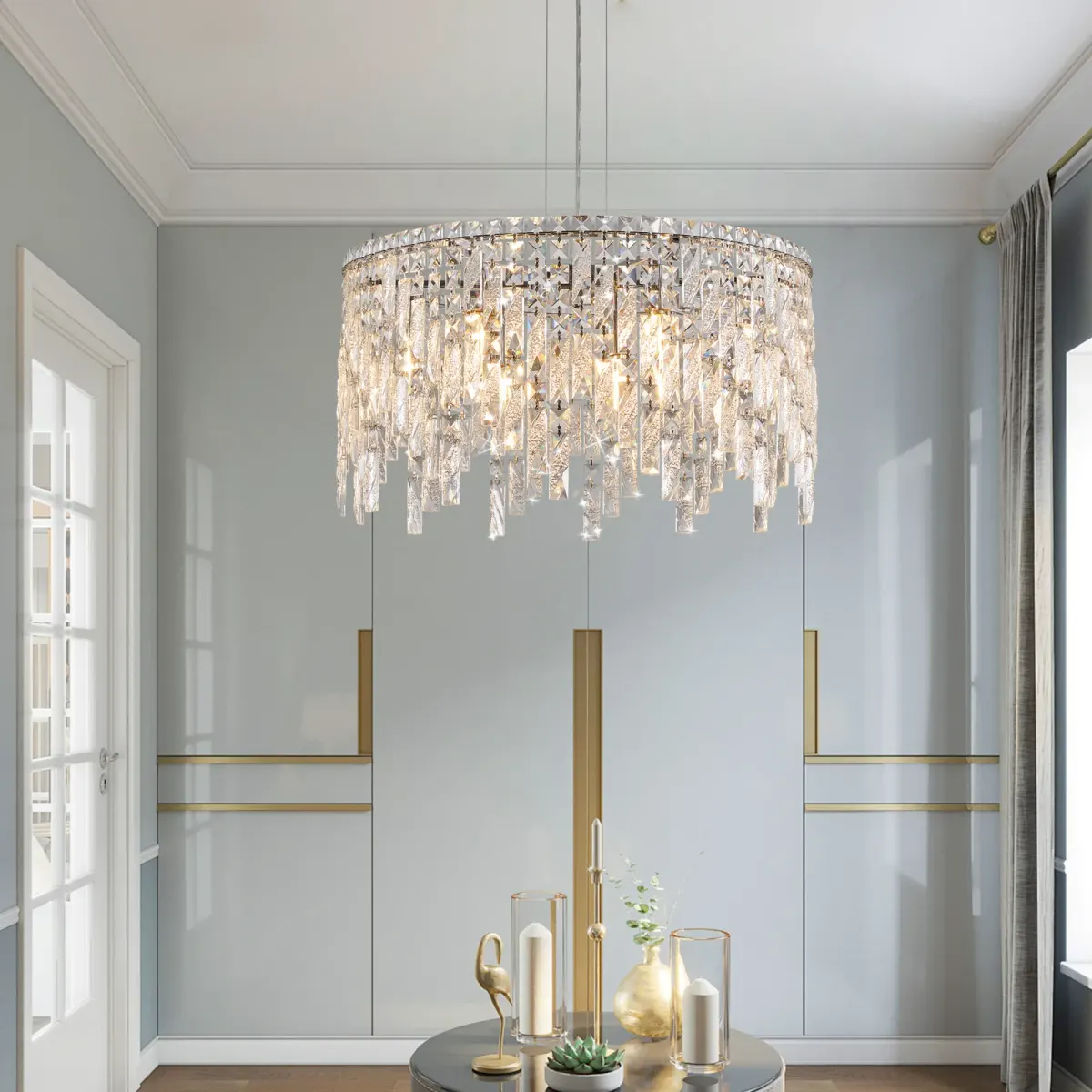 Crystal rectangle chandelier (L5024-600-C)