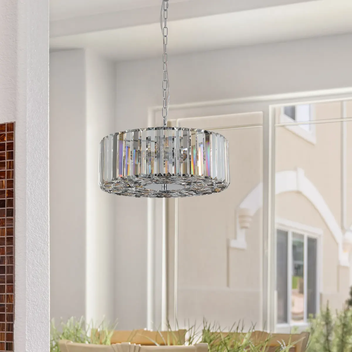4-light crystal chandelier, clear, view 2